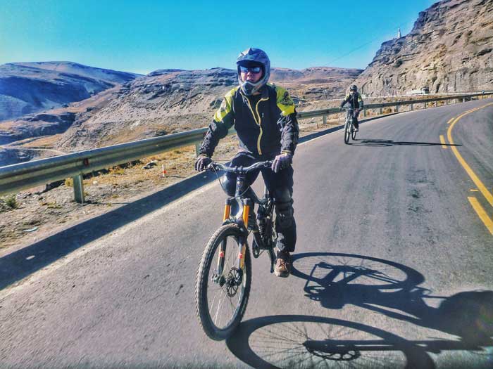 riding a bike on the most dangerous road in the world